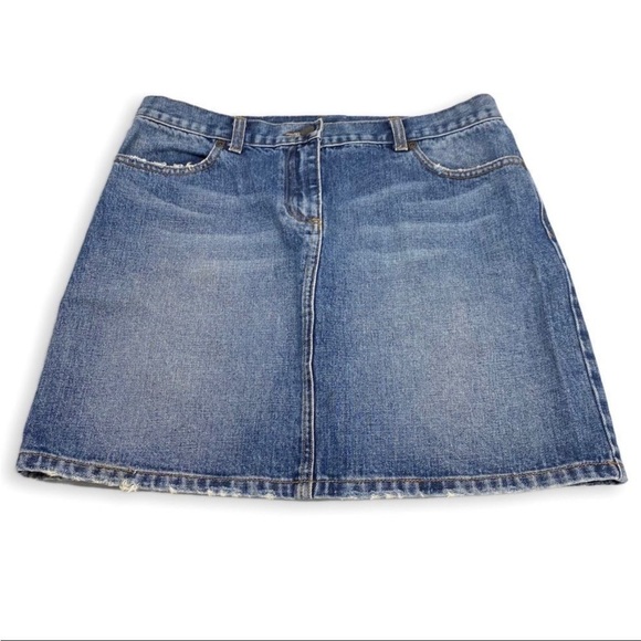 J Crew Denim Skirt size 6 distressed - Picture 1 of 5
